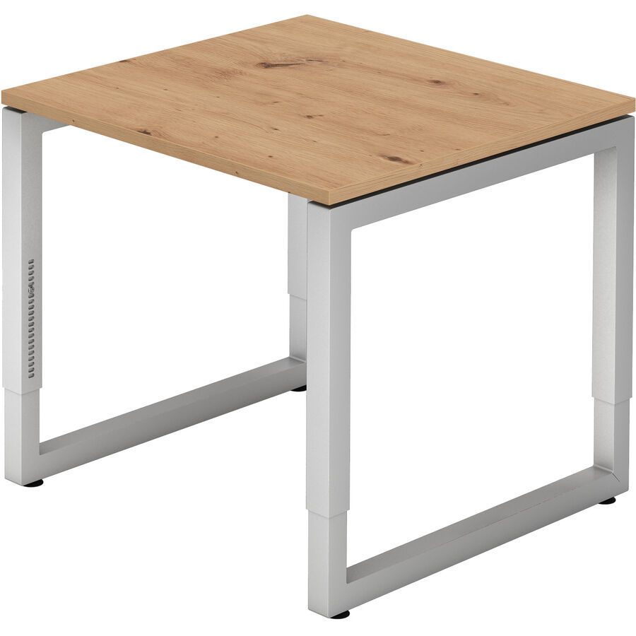 Schreibtisch Office Braun Holz 80 cm Höhenverstellbar (manuell) - Farbe: Asteiche - Material: Holzwerkstoff - Schreibtisch