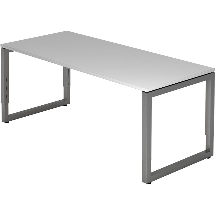 Schreibtisch Office Grau Holz 180 cm Höhenverstellbar (manuell) - Material: Holzwerkstoff - Schreibtisch