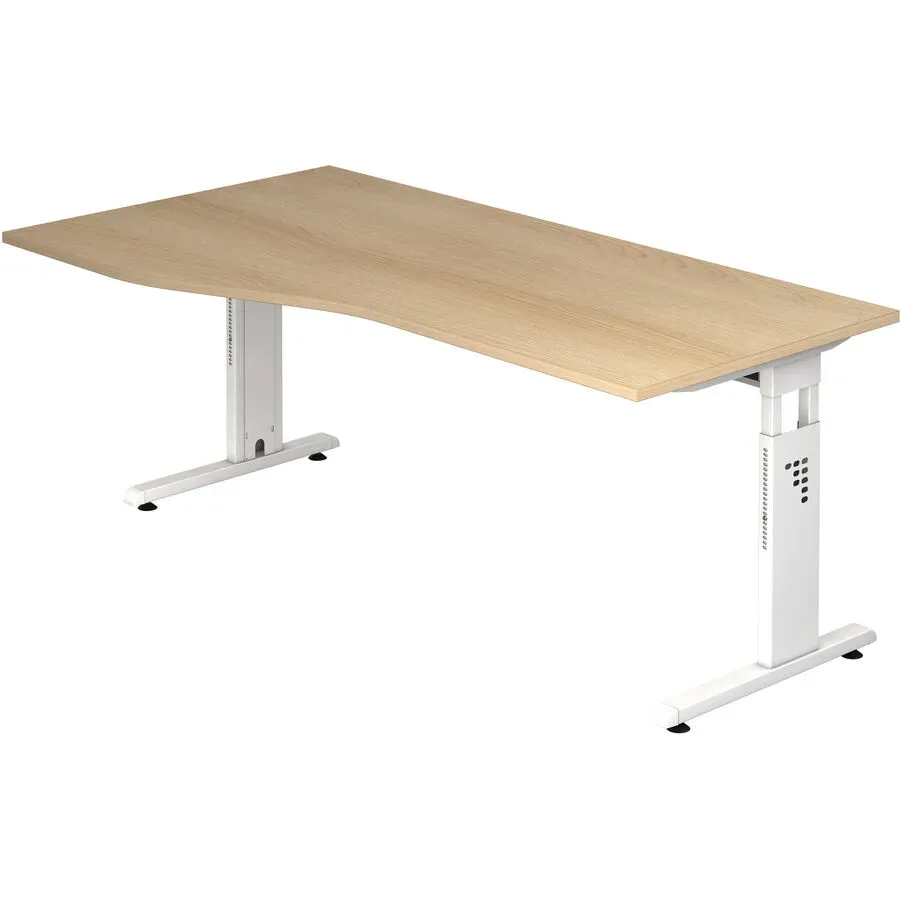 Schreibtisch Office Braun Holz 180 cm - Farbe: eiche - Material: Holzwerkstoff - Schreibtisch