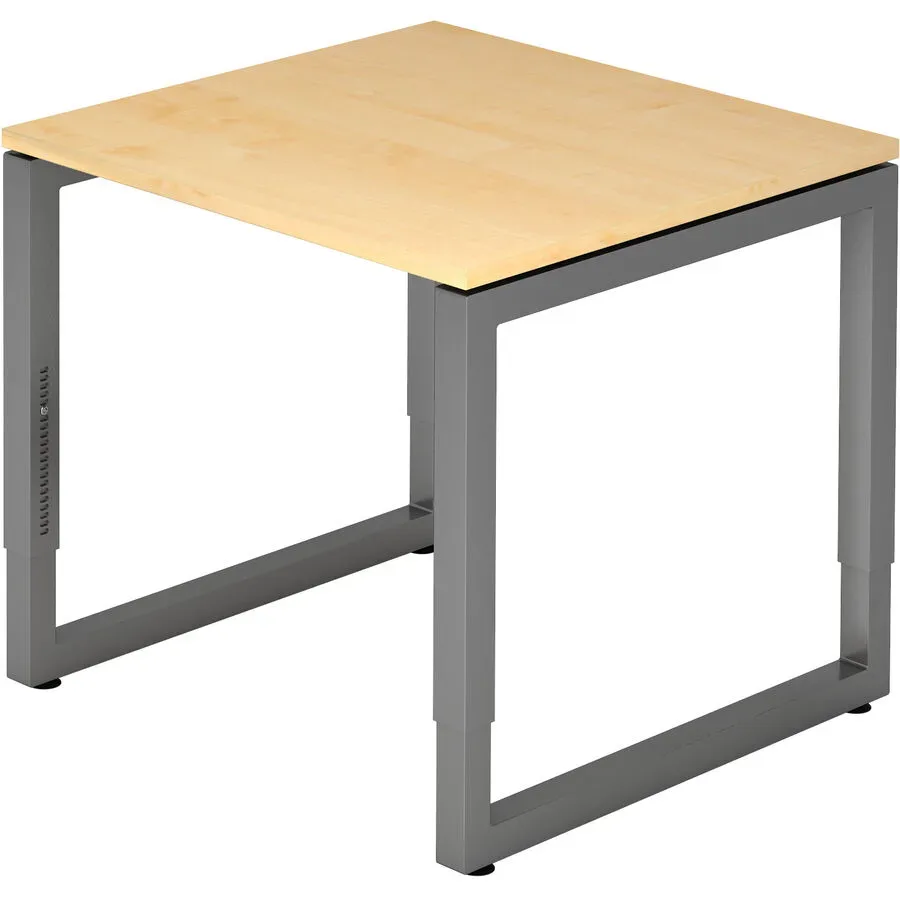 Schreibtisch Office Holz 80 cm Höhenverstellbar (manuell) - Farbe: Ahorn - Material: Holzwerkstoff - Schreibtisch
