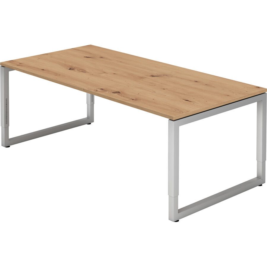 Schreibtisch Office Braun Holz 200 cm - Farbe: Asteiche - Material: Holzwerkstoff - Schreibtisch