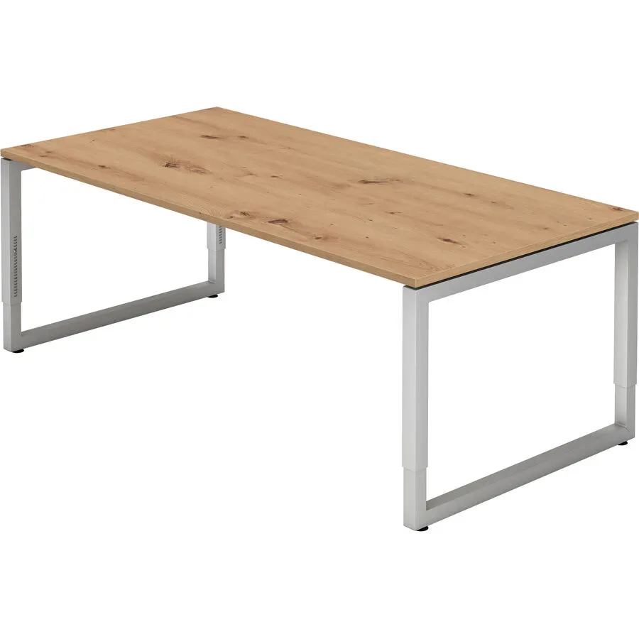 Schreibtisch Office Braun Holz 200 cm - Farbe: Asteiche - Material: Holzwerkstoff - Schreibtisch