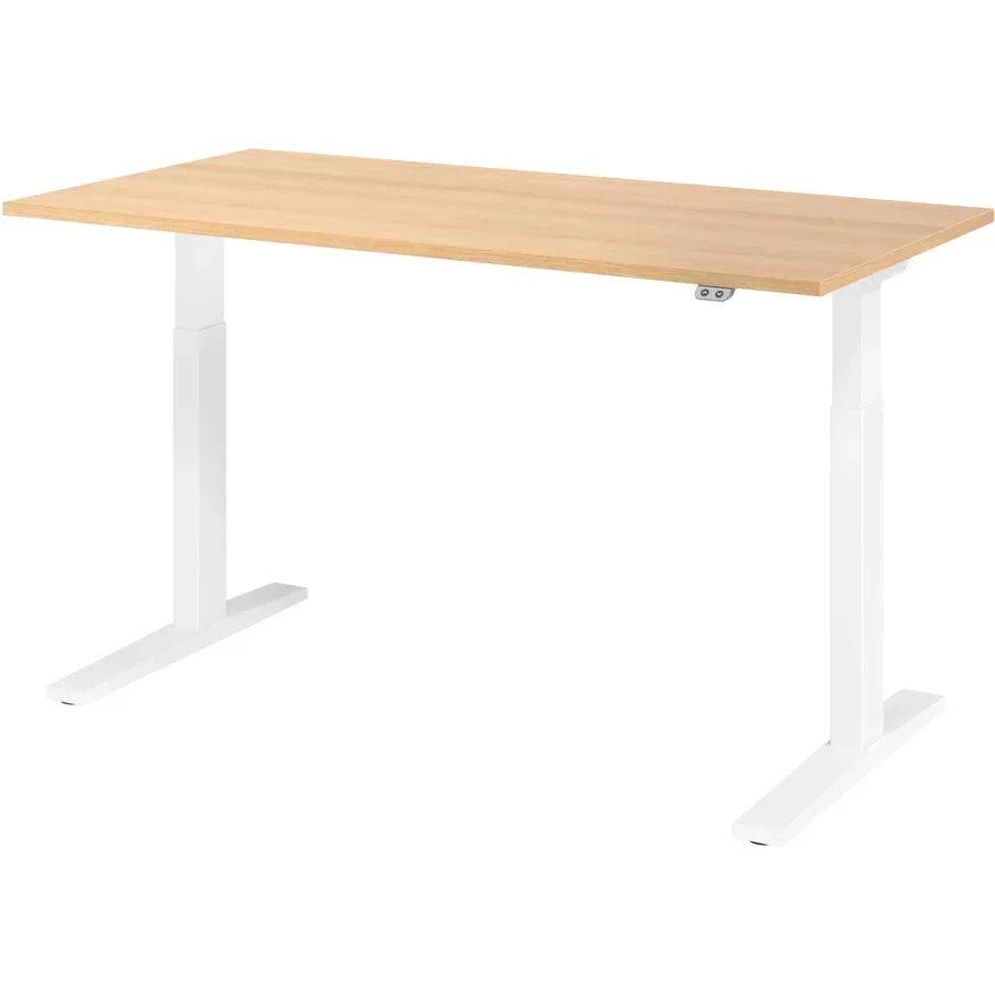 Hammerbacher Sitz-Steh-Arbeitsplatz XMKA16 Eiche Silber