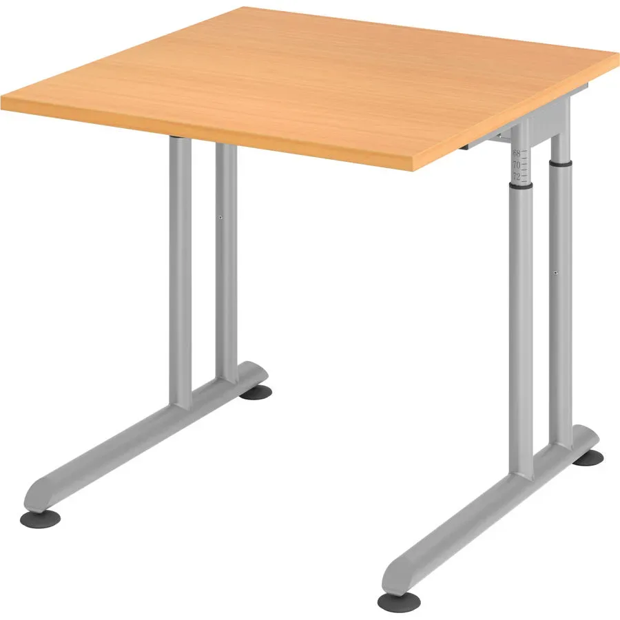 Schreibtisch Office Braun Holz 80 cm Höhenverstellbar (manuell) - Farbe: buche - Material: Holzwerkstoff - Schreibtisch