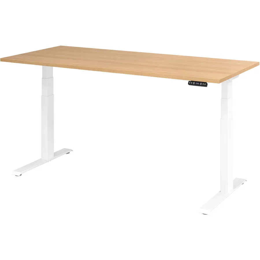 Hammerbacher Sitz-Steh-Arbeitsplatz XDKB19 Eiche Silber