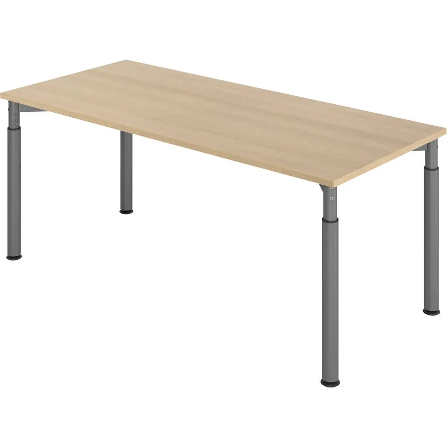 Schreibtisch Office Braun Holz 180 cm Höhenverstellbar (manuell) - Farbe: eiche - Material: Holzwerkstoff - Schreibtisch