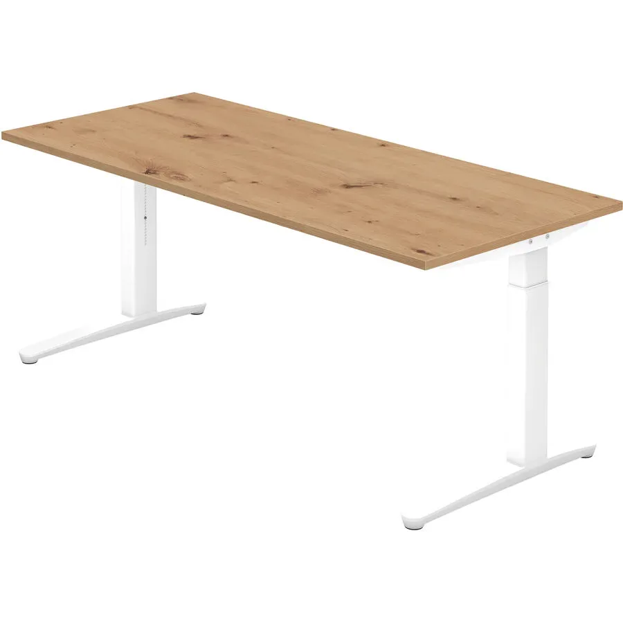 Schreibtisch Office Braun Holz 180 cm Höhenverstellbar (manuell) - Farbe: Asteiche - Material: Holzwerkstoff - Schreibtisch