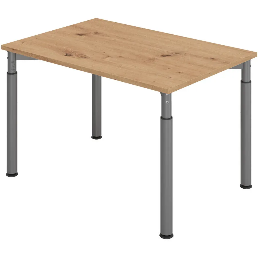 Schreibtisch Office Braun Holz 120 cm Höhenverstellbar (manuell) - Farbe: Asteiche - Material: Holzwerkstoff - Schreibtisch