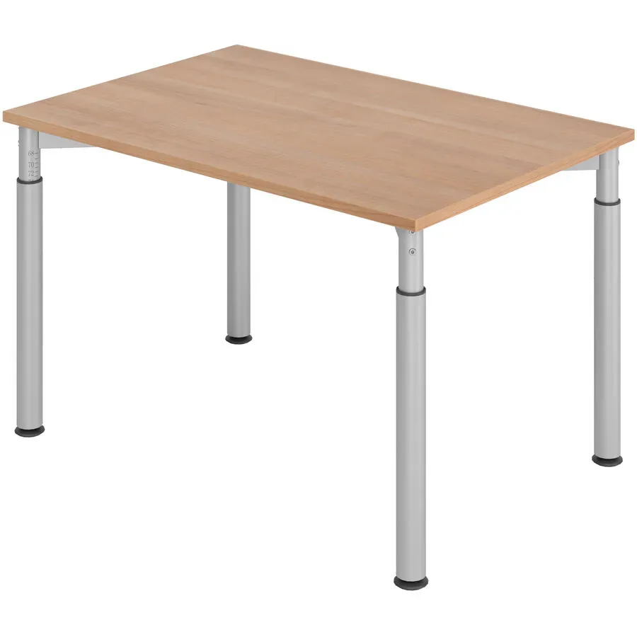 Schreibtisch Office Braun Holz 120 cm Höhenverstellbar (manuell) - Farbe: Nussbaum - Material: Holzwerkstoff - Schreibtisch