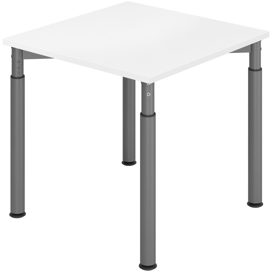 Schreibtisch Office Weiss Holz 80 cm Höhenverstellbar (manuell) - Material: Holzwerkstoff - Schreibtisch