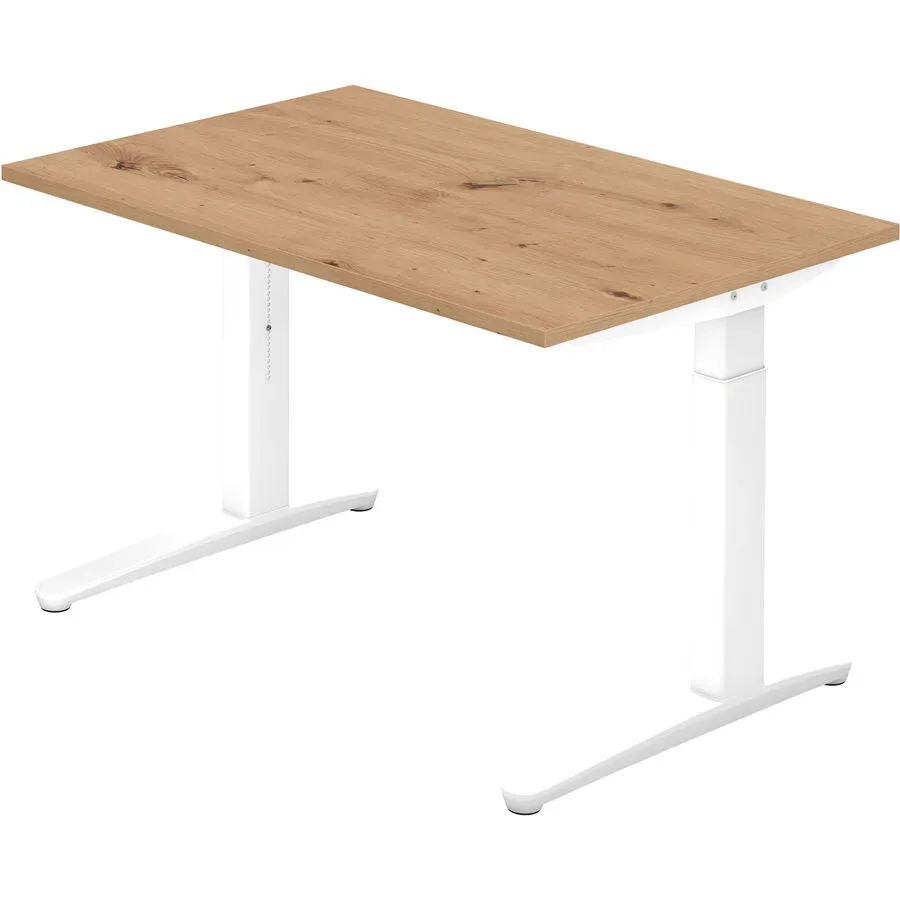 Schreibtisch Office Braun Holz 120 cm Höhenverstellbar (manuell) - Farbe: Asteiche - Material: Holzwerkstoff - Schreibtisch