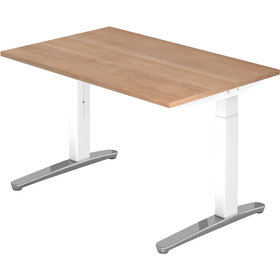 Schreibtisch Office Braun Holz 120 cm Höhenverstellbar (manuell) - Farbe: Nussbaum - Material: Holzwerkstoff - Schreibtisch