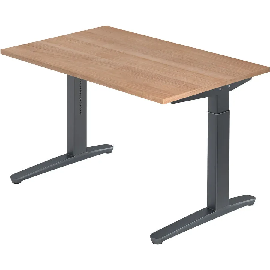 Schreibtisch Office Braun Holz 120 cm Höhenverstellbar (manuell) - Farbe: Nussbaum - Material: Holzwerkstoff - Schreibtisch