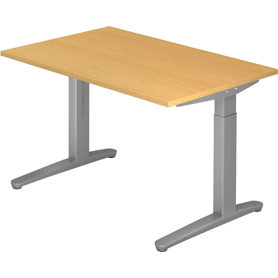 Schreibtisch Office Braun Holz 120 cm Höhenverstellbar (manuell) - Farbe: buche - Material: Holzwerkstoff - Schreibtisch
