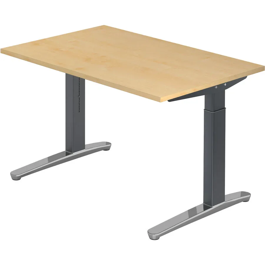 Schreibtisch Office Holz 120 cm Höhenverstellbar (manuell) - Farbe: Ahorn - Material: Holzwerkstoff - Schreibtisch