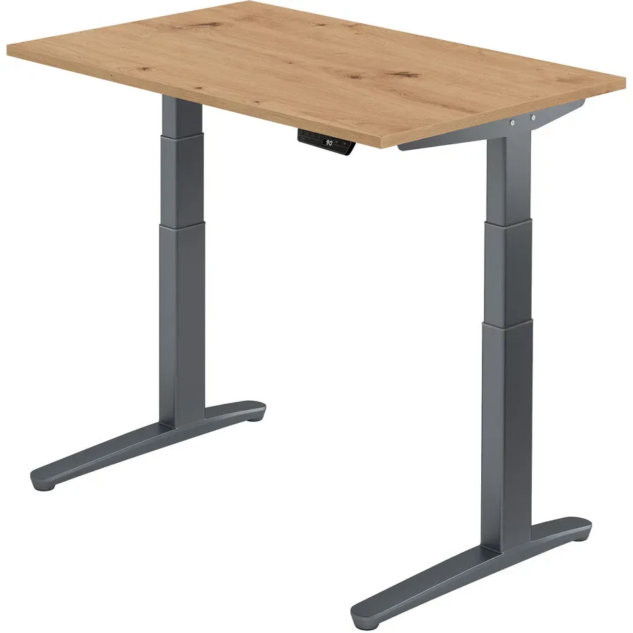 Schreibtisch Office Braun Holz 120 cm - Farbe: Asteiche - Material: Holzwerkstoff - Schreibtisch