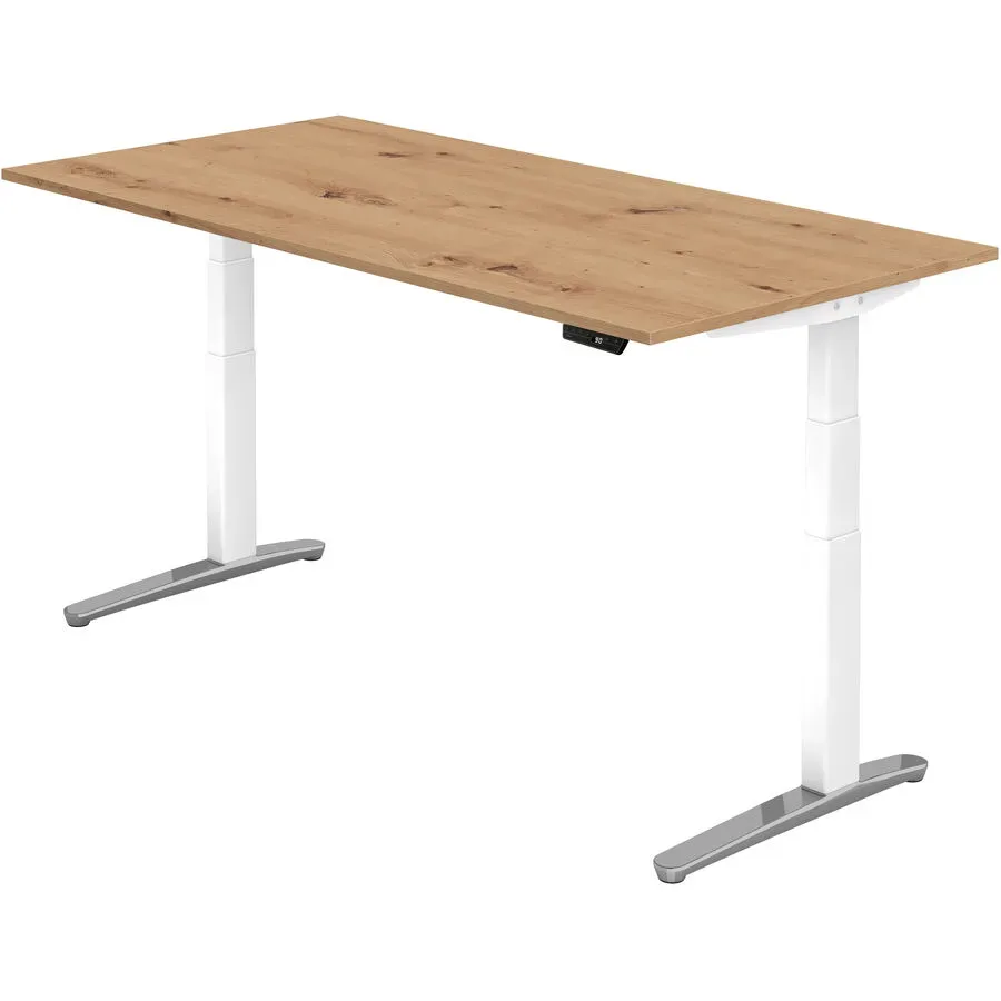 Schreibtisch Office Braun Holz 200 cm - Farbe: Asteiche - Material: Holzwerkstoff - Schreibtisch
