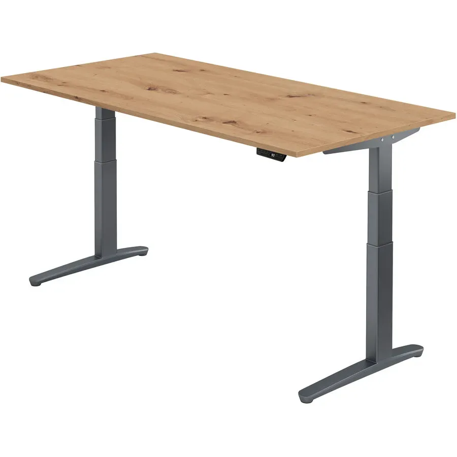 Schreibtisch Office Braun Holz 200 cm - Farbe: Asteiche - Material: Holzwerkstoff - Schreibtisch