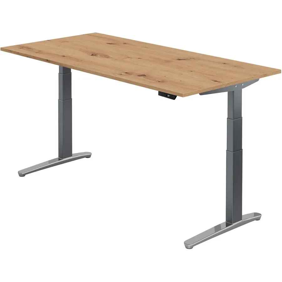 Schreibtisch Office Braun Holz 200 cm - Farbe: Asteiche - Material: Holzwerkstoff - Schreibtisch