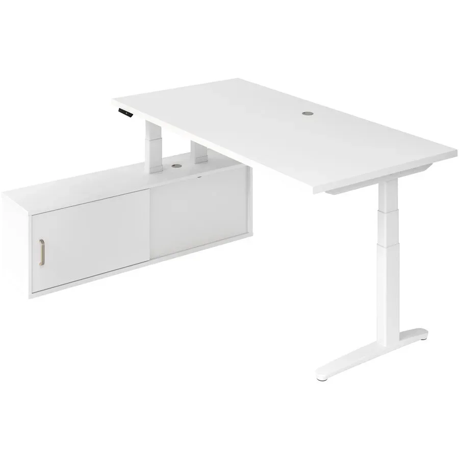 Hammerbacher Sitz-Stehschreibtisch VXBHM2C/WW/WW Weiß