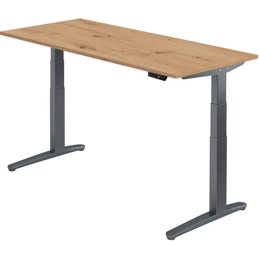 Schreibtisch Office Braun Holz 180 cm - Farbe: Asteiche - Material: Holzwerkstoff - Schreibtisch