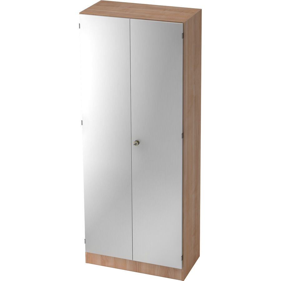 Garderobenschrank Office Silber Holz 80 cm 200.4 cm - Material: Holzwerkstoff - Garderobenschrank