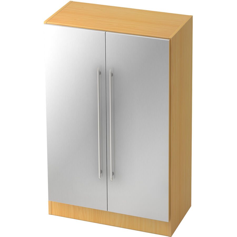 Aktenschrank Office Silber/Braun Holz 80 cm 42 cm 127 cm - Farbe: Silber, Buche Dekor - Material: Holzwerkstoff - Aktenschrank