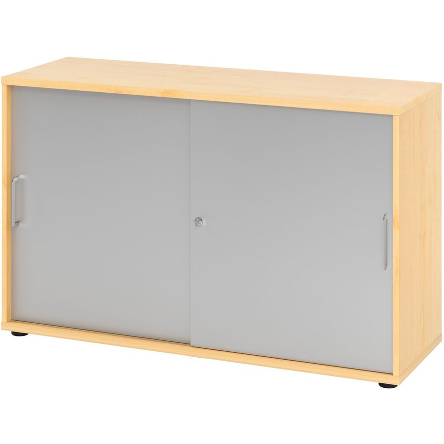 Aktenschrank Office Silber Holz 120 cm 40 cm 74.8 cm - Material: Holzwerkstoff - Aktenschrank