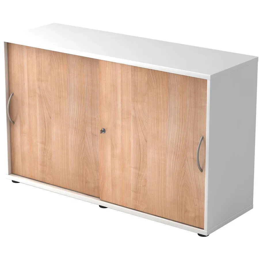 Aktenschrank Office Braun/Weiss Holz 120 cm 40 cm 74.8 cm - Farbe: Nussbaum Dekor, Weiss - Material: Holzwerkstoff - Aktenschrank