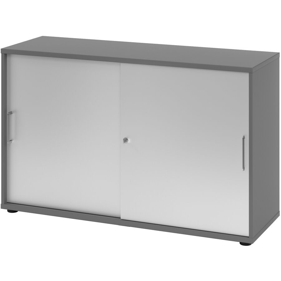 Aktenschrank Office Silber Holz 120 cm 40 cm 74.8 cm - Material: Holzwerkstoff - Aktenschrank