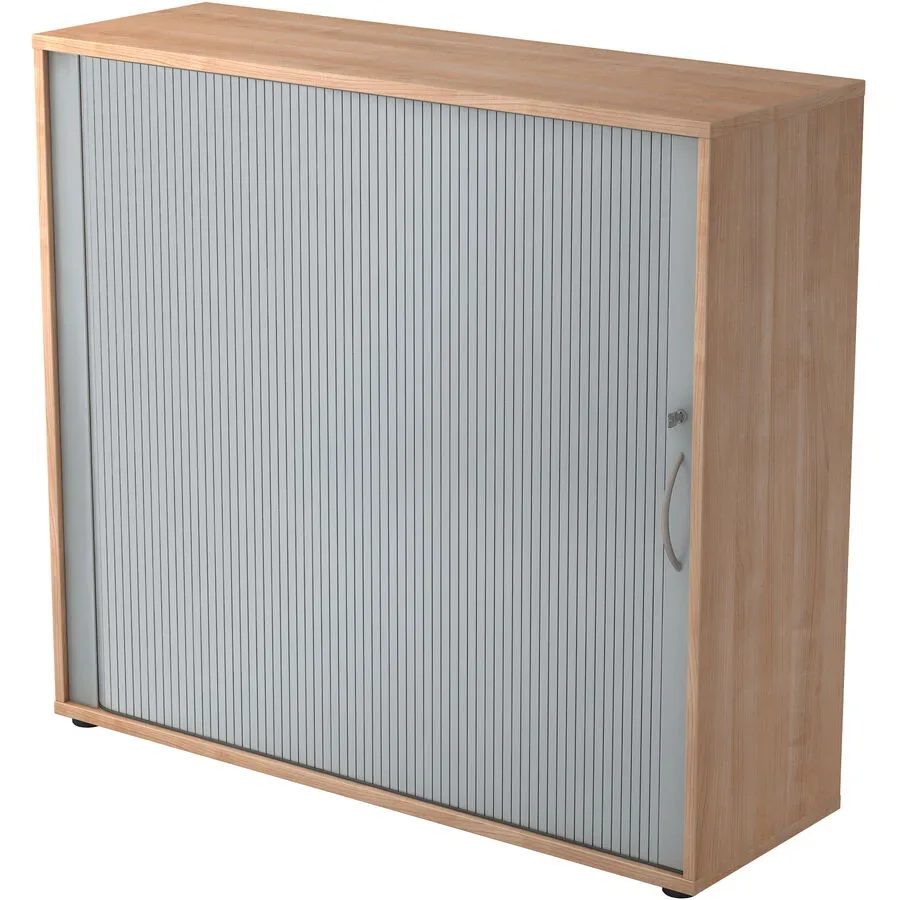Aktenschrank Office Silber/Braun Holz/Kunststoff 120 cm 40 cm 110 cm - Farbe: Silber, Nussbaum Dekor - Material: Holzwerkstoff, Kunststoff -