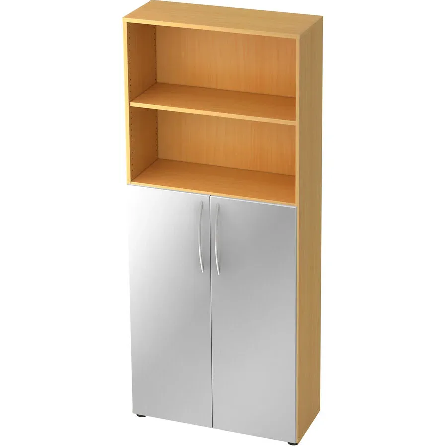 Regal Office Silber Holz 80 cm 188 cm - Material: Holzwerkstoff - Regal