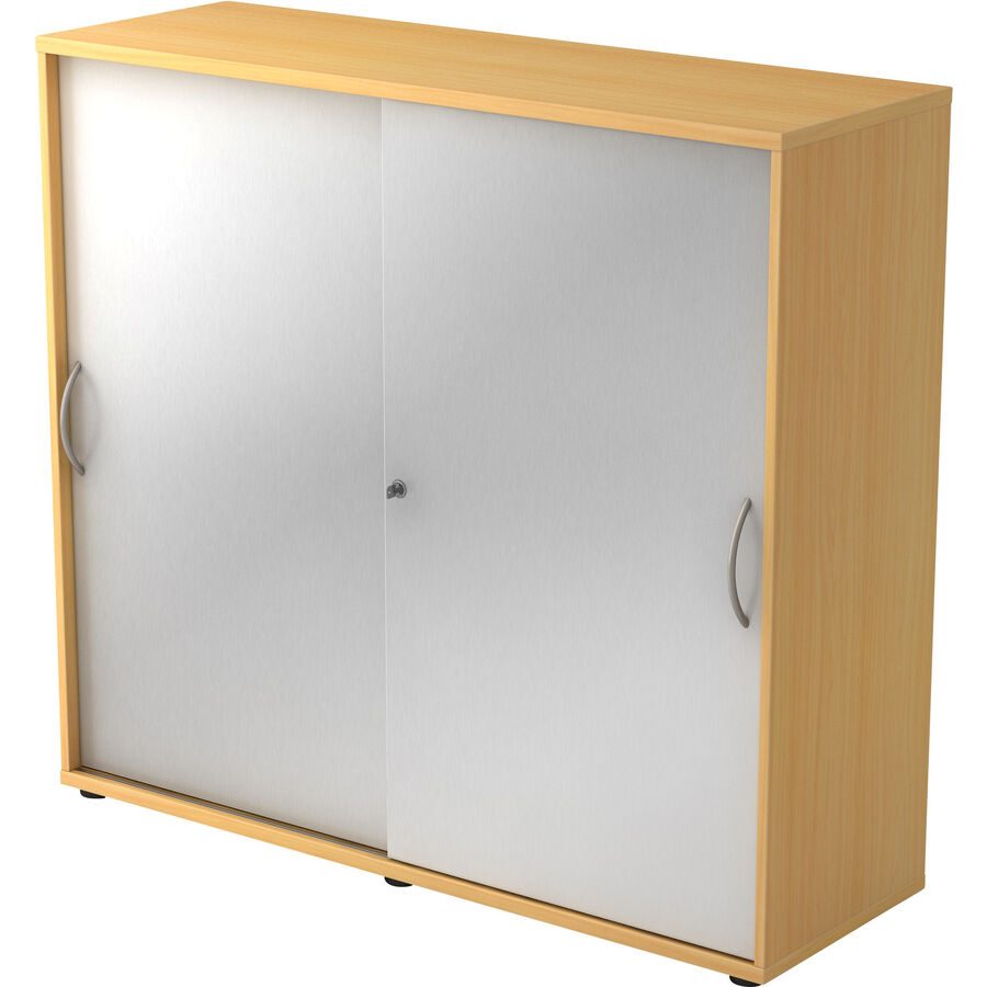 Aktenschrank Office Silber Holz 120 cm 40 cm 110 cm - Material: Holzwerkstoff - Aktenschrank