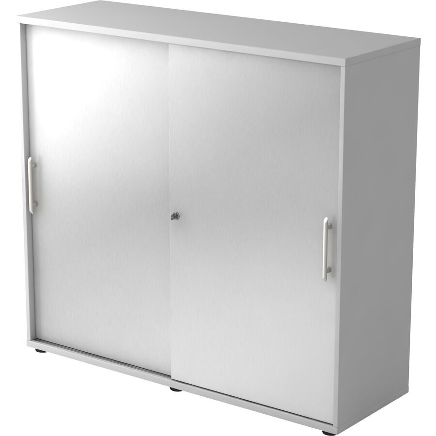 Aktenschrank Office Silber Holz 120 cm 40 cm 110 cm - Material: Holzwerkstoff - Aktenschrank