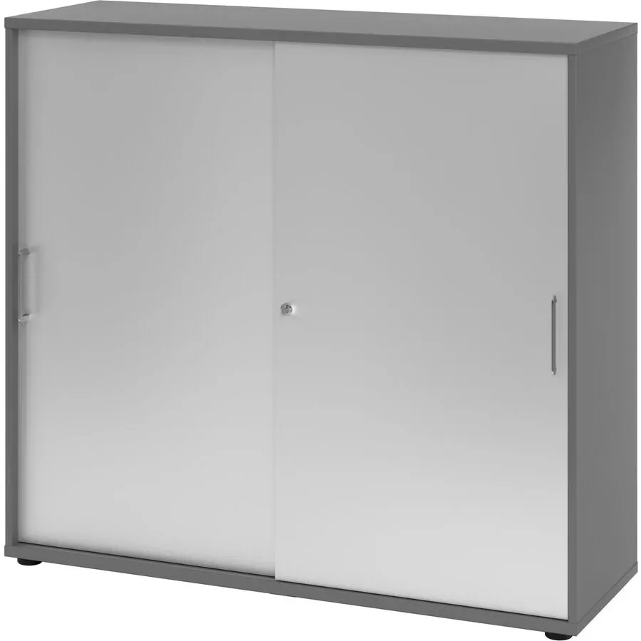 Aktenschrank Office Silber Holz 120 cm 40 cm 110 cm - Material: Holzwerkstoff - Aktenschrank
