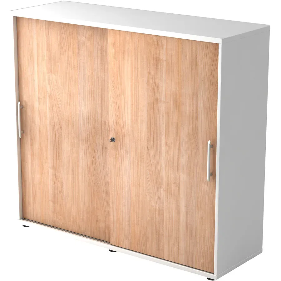 Aktenschrank Office Braun/Weiss Holz 120 cm 40 cm 110 cm - Farbe: Nussbaum Dekor, Weiss - Material: Holzwerkstoff - Aktenschrank