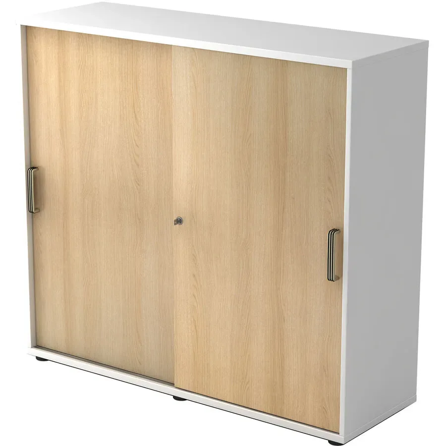 Hammerbacher Schiebetürenschrank 3FH Eiche, Weiß 1.200 x 400 x 1.100 mm