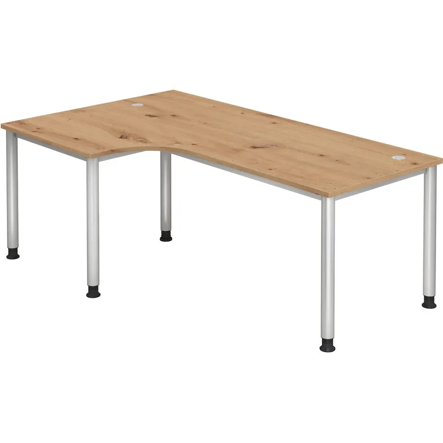 Schreibtisch Office Braun Holz 200 cm Höhenverstellbar (manuell) - Farbe: Asteiche - Material: Holzwerkstoff - Schreibtisch