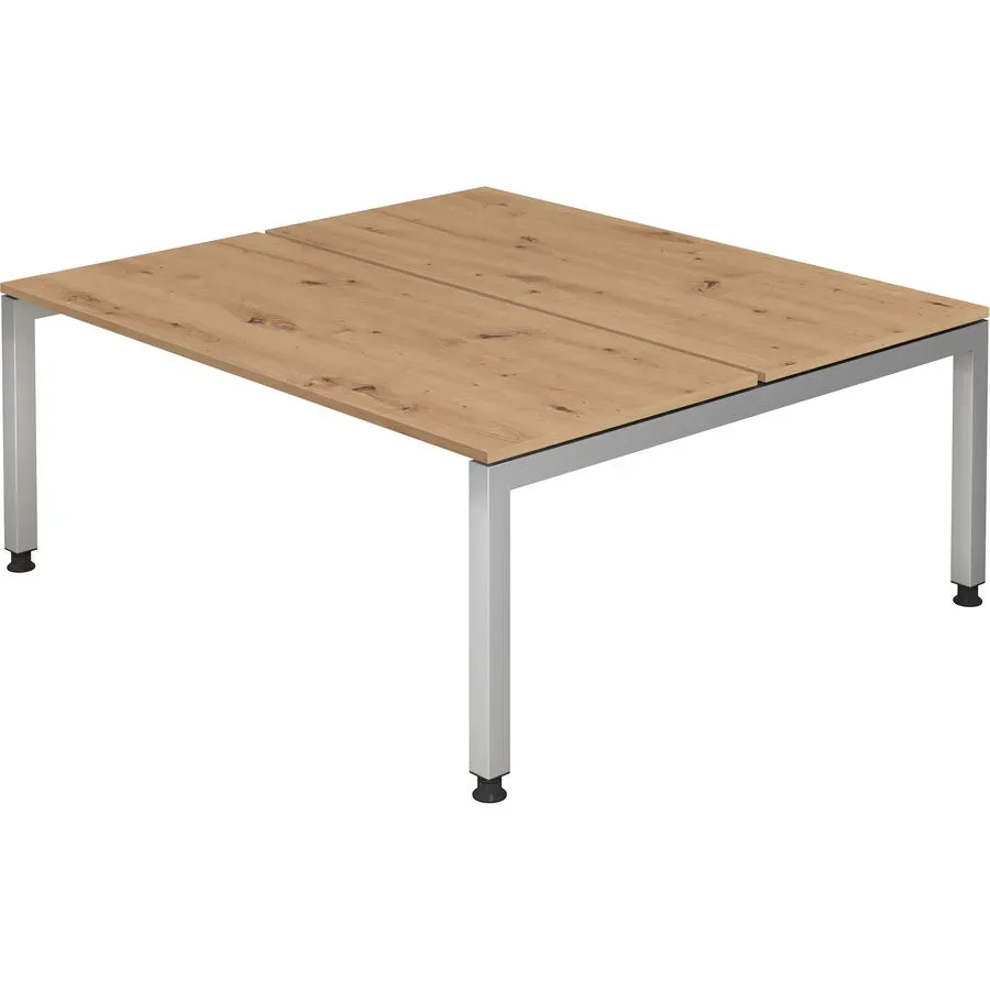 Schreibtisch Office Braun Holz 180 cm Höhenverstellbar (manuell) - Farbe: Asteiche - Material: Holzwerkstoff - Schreibtisch