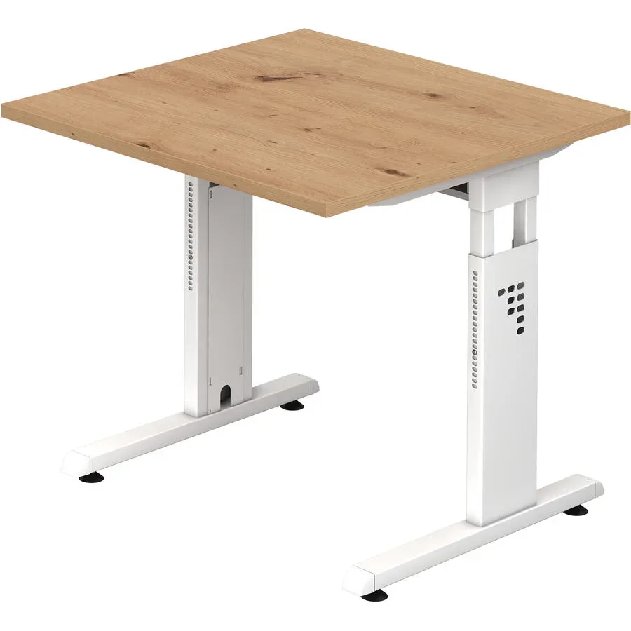 Schreibtisch Office Braun Holz 80 cm - Farbe: Asteiche - Material: Holzwerkstoff - Schreibtisch