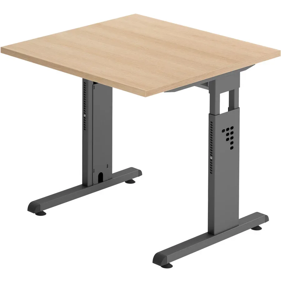 Schreibtisch Office Braun Holz 80 cm - Farbe: eiche - Material: Holzwerkstoff - Schreibtisch