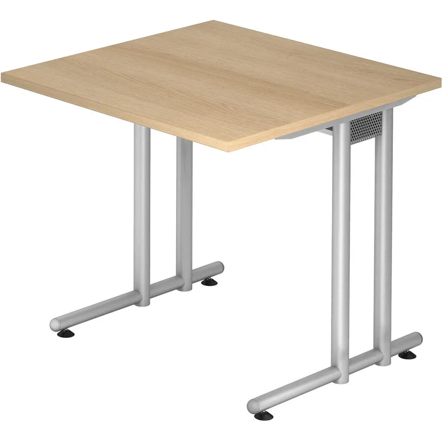 Schreibtisch Office Braun Holz 80 cm - Farbe: eiche - Material: Holzwerkstoff - Schreibtisch