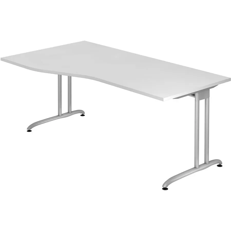 Schreibtisch Office Weiss Holz 180 cm - Material: Holzwerkstoff - Schreibtisch