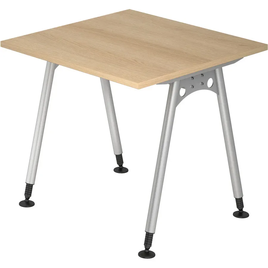Schreibtisch Office Braun Holz 80 cm Höhenverstellbar (manuell) - Farbe: eiche - Material: Holzwerkstoff - Schreibtisch