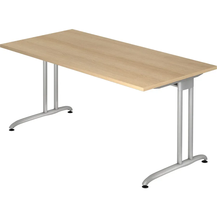 Schreibtisch Office Braun Holz 160 cm - Farbe: eiche - Material: Holzwerkstoff - Schreibtisch