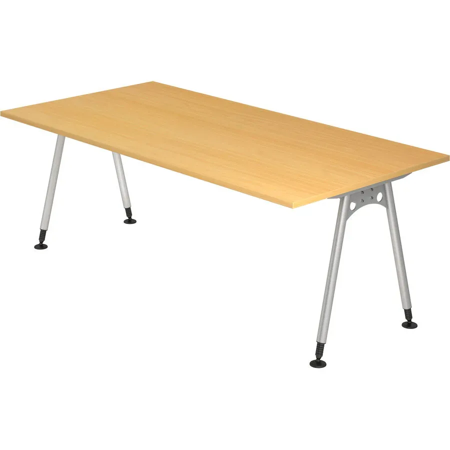 Schreibtisch Office Braun Holz 200 cm - Farbe: buche - Material: Holzwerkstoff - Schreibtisch