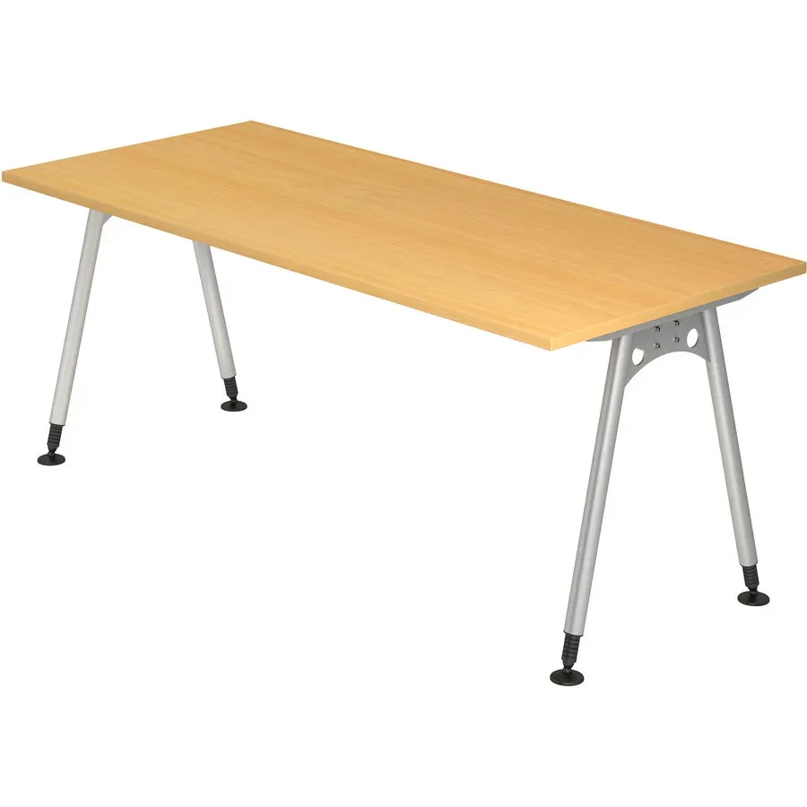 Schreibtisch Office Braun Holz 180 cm Höhenverstellbar (manuell) - Farbe: buche - Material: Holzwerkstoff - Schreibtisch