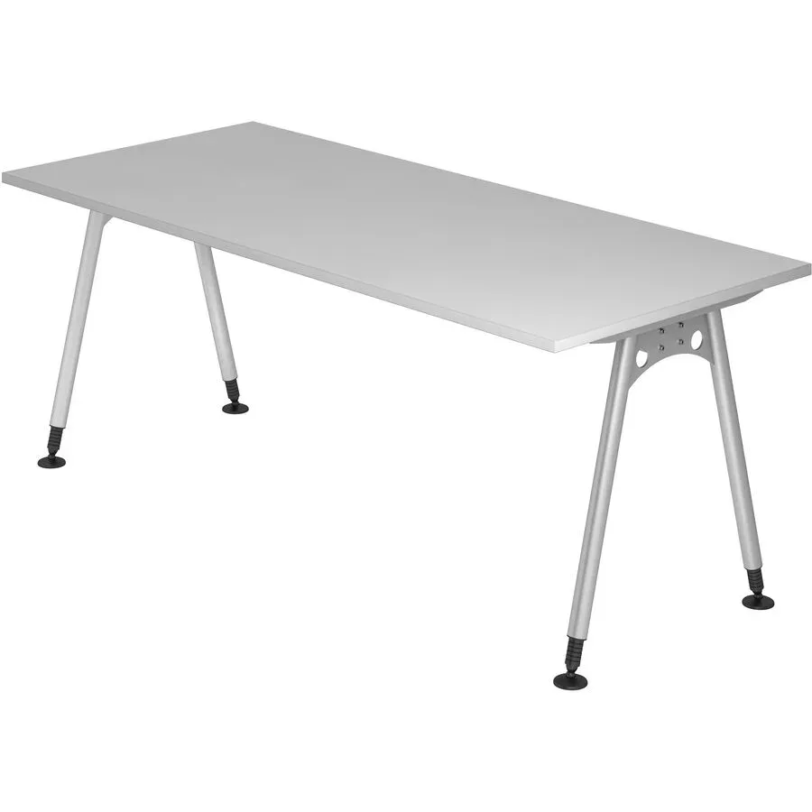 Schreibtisch Office Grau Holz 180 cm - Material: Holzwerkstoff - Schreibtisch