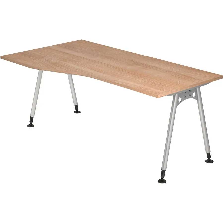 Schreibtisch Office Braun Holz 180 cm - Farbe: Nussbaum - Material: Holzwerkstoff - Schreibtisch