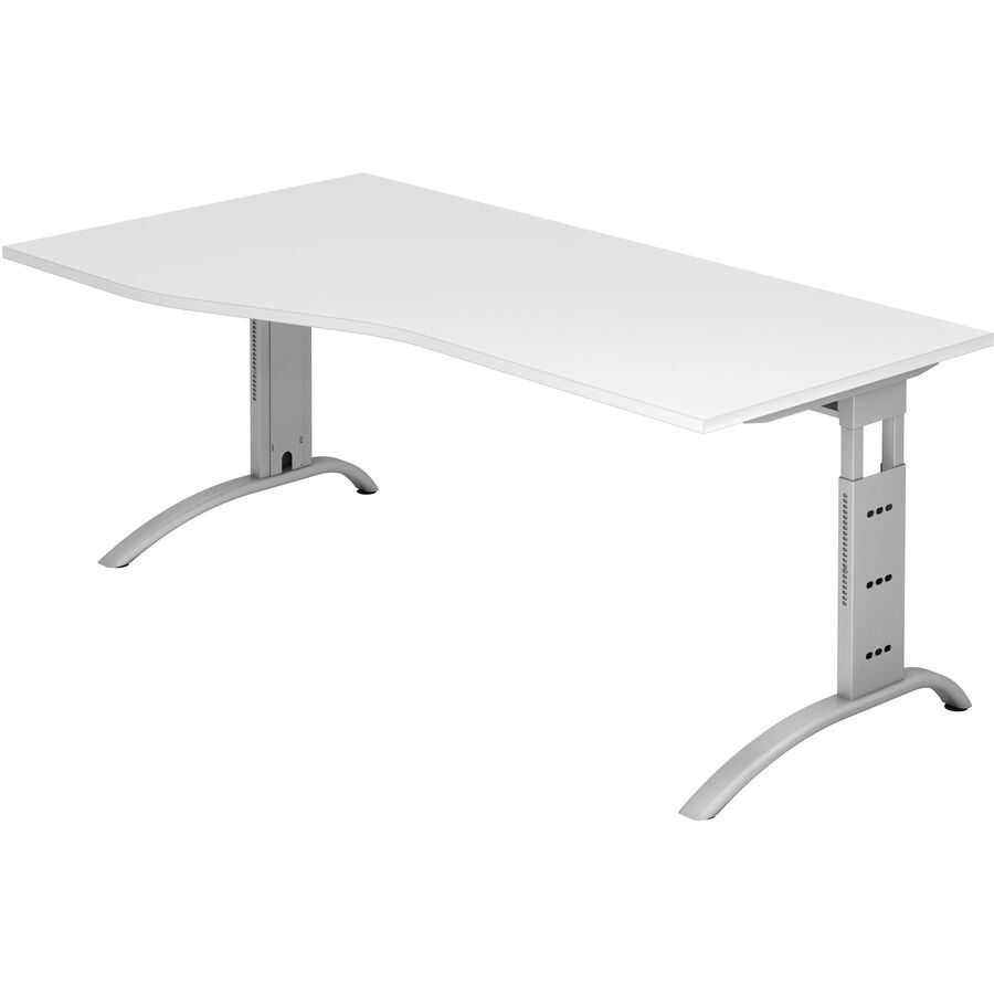 Schreibtisch Office Weiss Holz 180 cm Höhenverstellbar (manuell) - Material: Holzwerkstoff - Schreibtisch